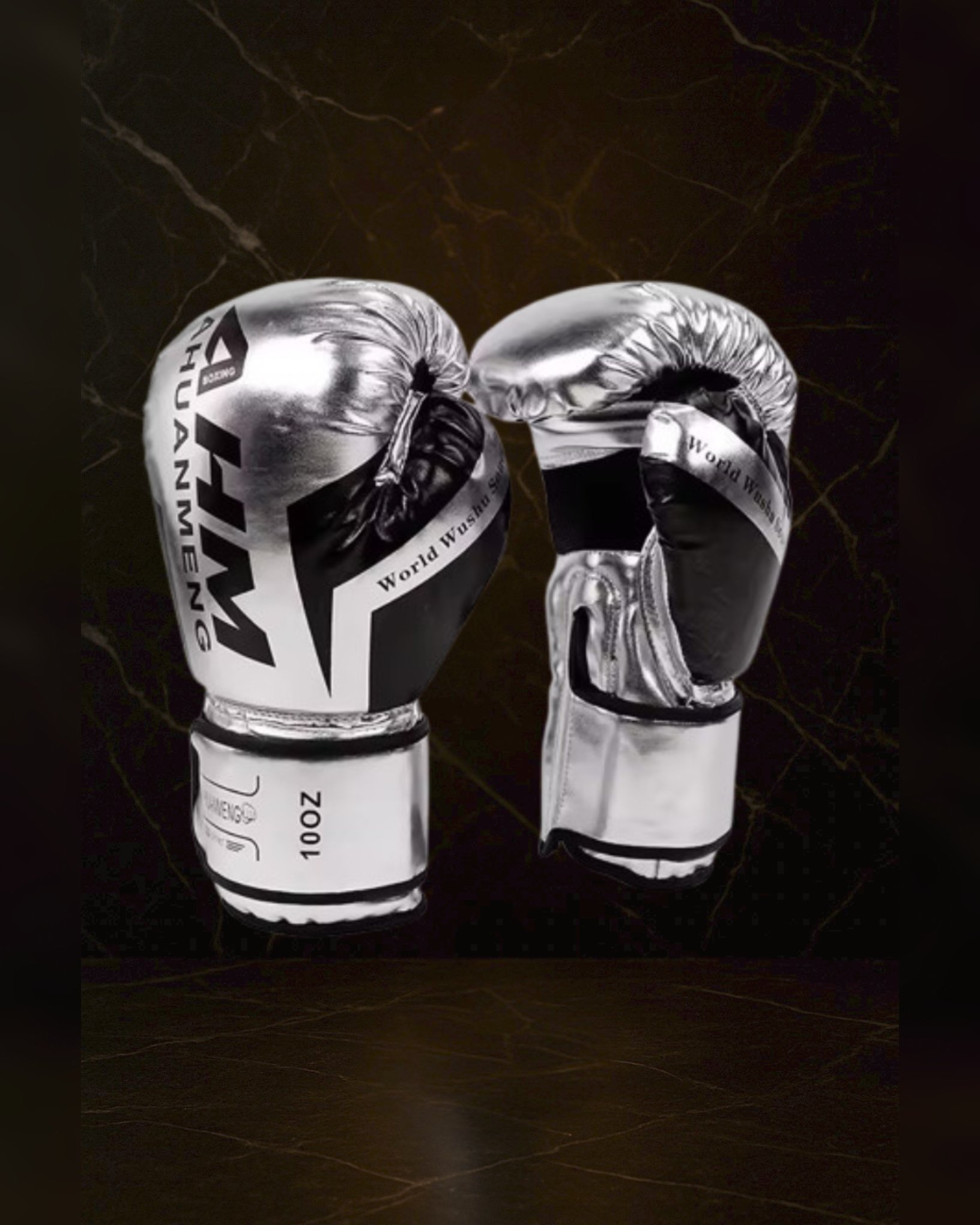 Strikezonex silver boxing gloves